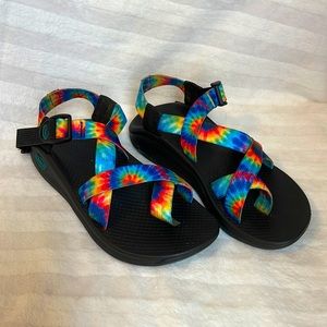 Chaco Z/Boulder 2 Multisport Sandals - Women's Sz. 7. Tie Dye Rainbow pattern